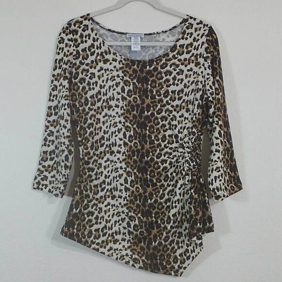 Bleeker & McDougal Leopard Print Pull Over Top M - Picture 1 of 7